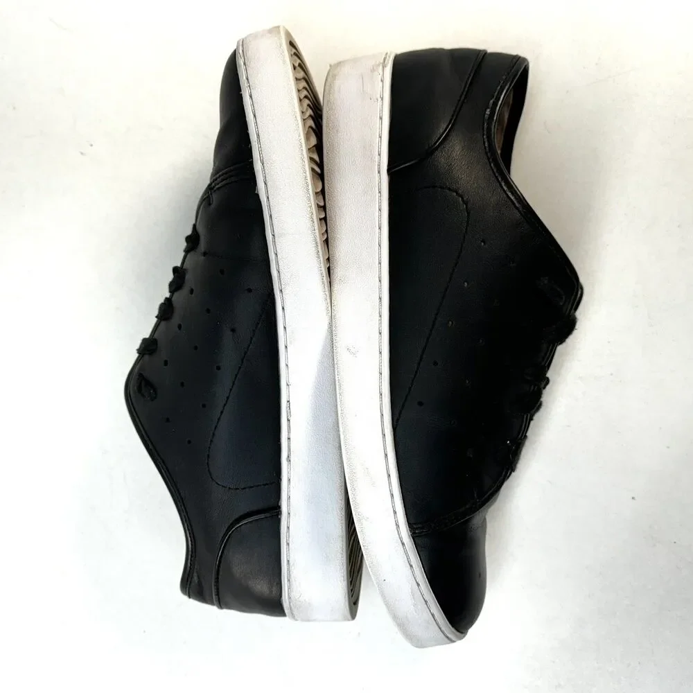 Vionic Keke Leather Lace Up Low Top Casual Shoes Black Women's Size 9.5
